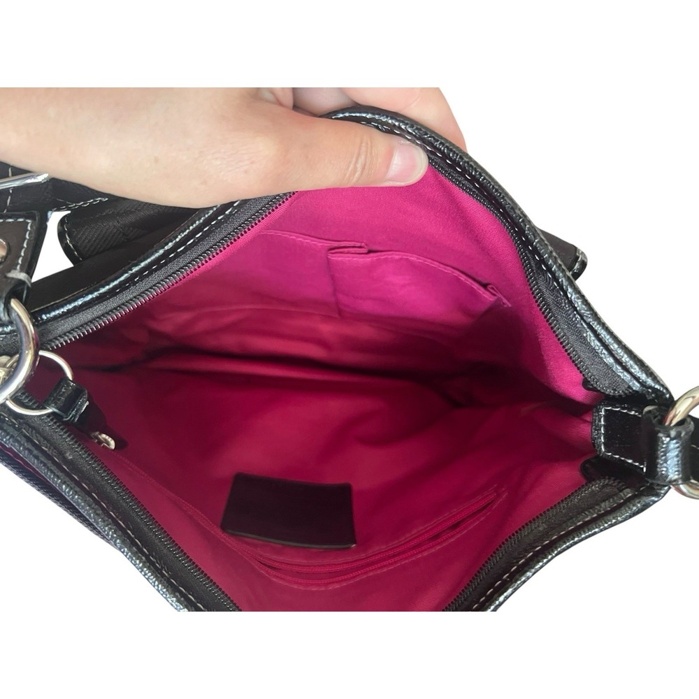 Coach Black Signature Ashley Shoulder Bag Crossbody w/Patent Leather Trim - Picture 11 of 16